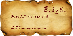 Bozsó Árpád névjegykártya