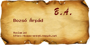 Bozsó Árpád névjegykártya