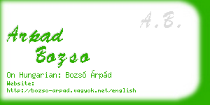arpad bozso business card