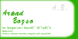 arpad bozso business card